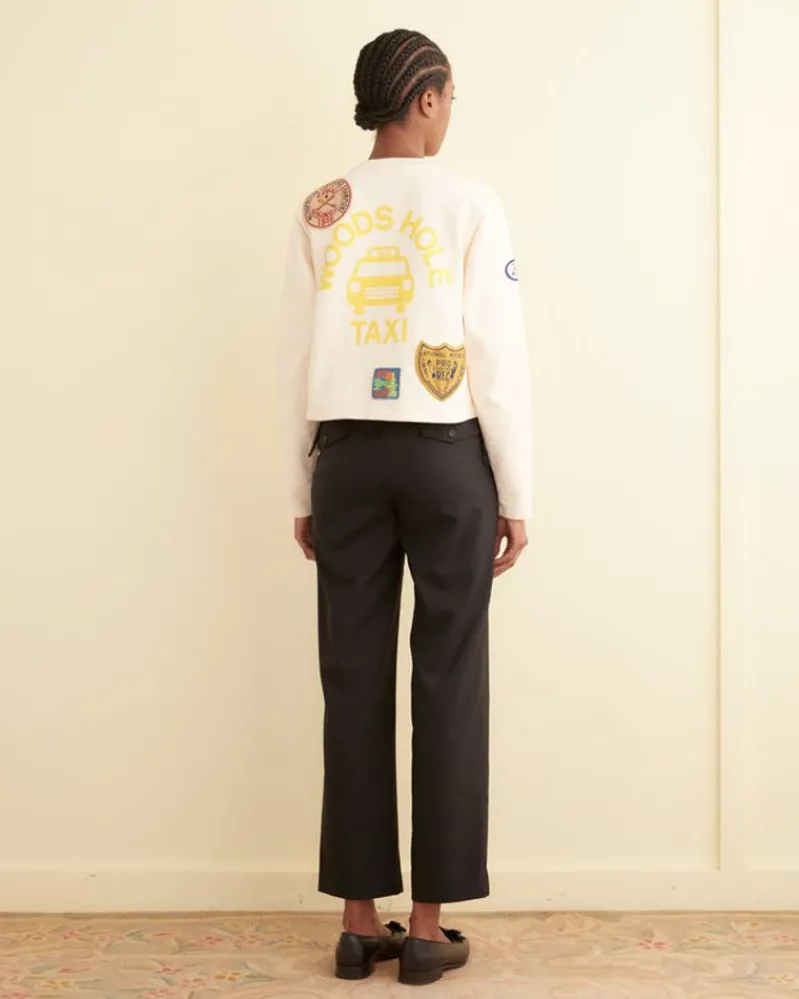 Cut And Sew<BODE Emblem Patch Cardigan Ecru