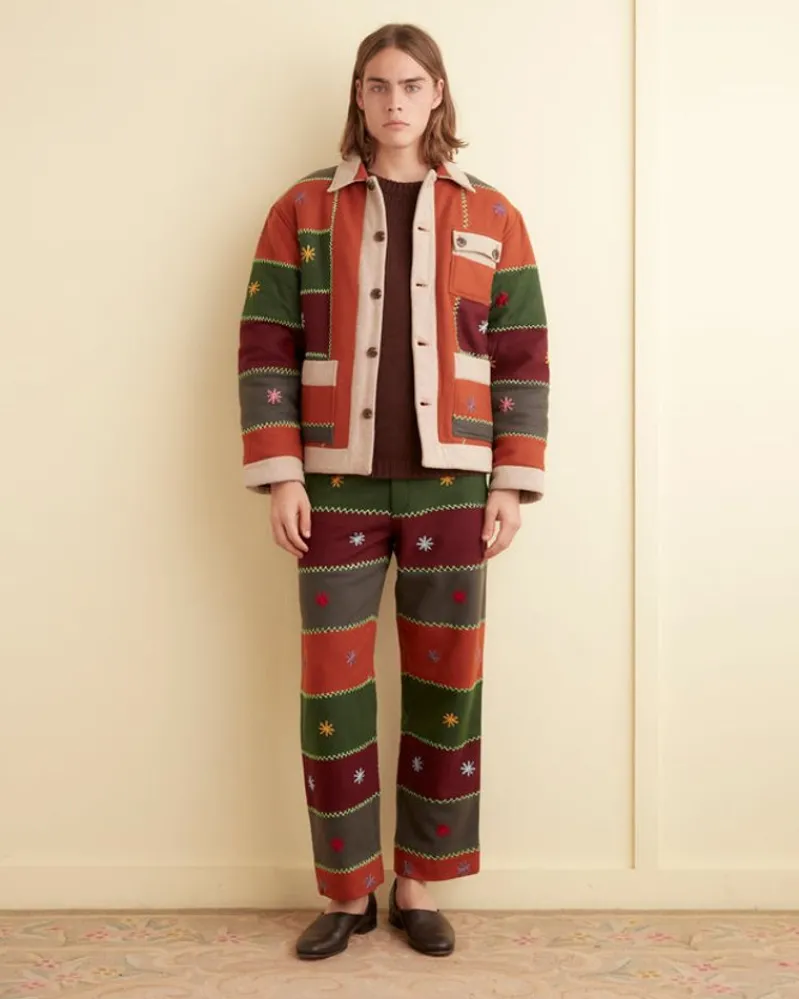 Trousers & Pants<BODE Embroidered Autumn Quilt Trousers