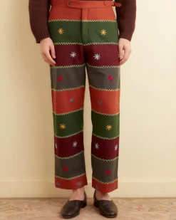 Trousers & Pants<BODE Embroidered Autumn Quilt Trousers
