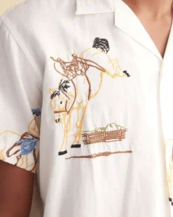Shirts<BODE Embroidered Buckaroo Short Sleeve Shirt