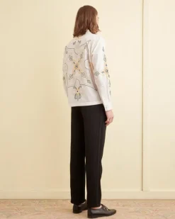 Shirts<BODE Embroidered Buttercup Long Sleeve Shirt White