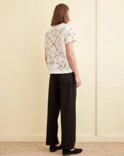 Shirts<BODE Embroidered Buttercup Short Sleeve Shirt White