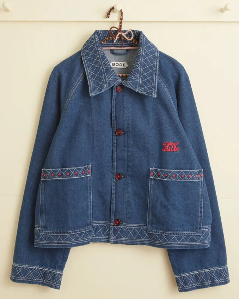 Outerwear<BODE Embroidered Denim Jacket Indigo