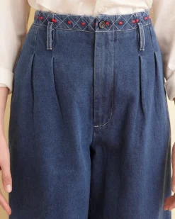 Trousers & Pants<BODE Embroidered Denim Murray Trousers Indigo