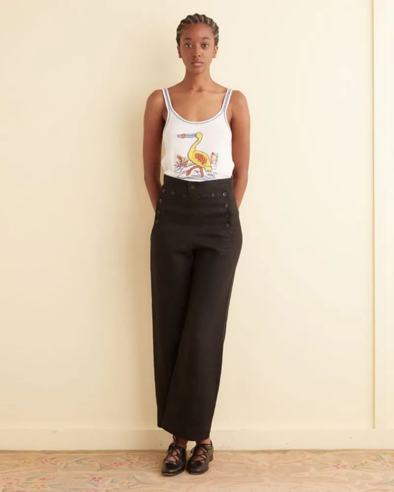 Cut And Sew<BODE Embroidered Heron Tank Cream