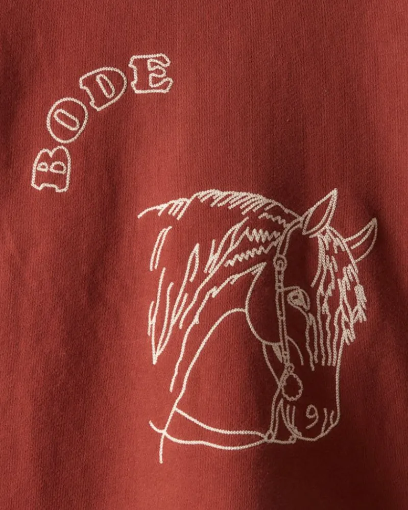 Cut & Sew<BODE Embroidered Pony Crewneck Brown