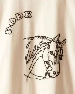 Cut & Sew<BODE Embroidered Pony Tee Cream