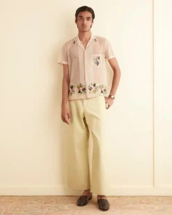 Shirts<BODE Embroidered Suncherry Short Sleeve Shirt White/Multi