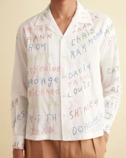 Shirts<BODE Familial Hall Long Sleeve Shirt White