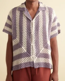 Shirts<BODE Flagship Crochet Shirt - Lavender