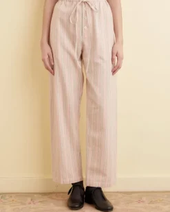 Trousers & Pants<BODE Flannel Ticking Pajama Pants Pink