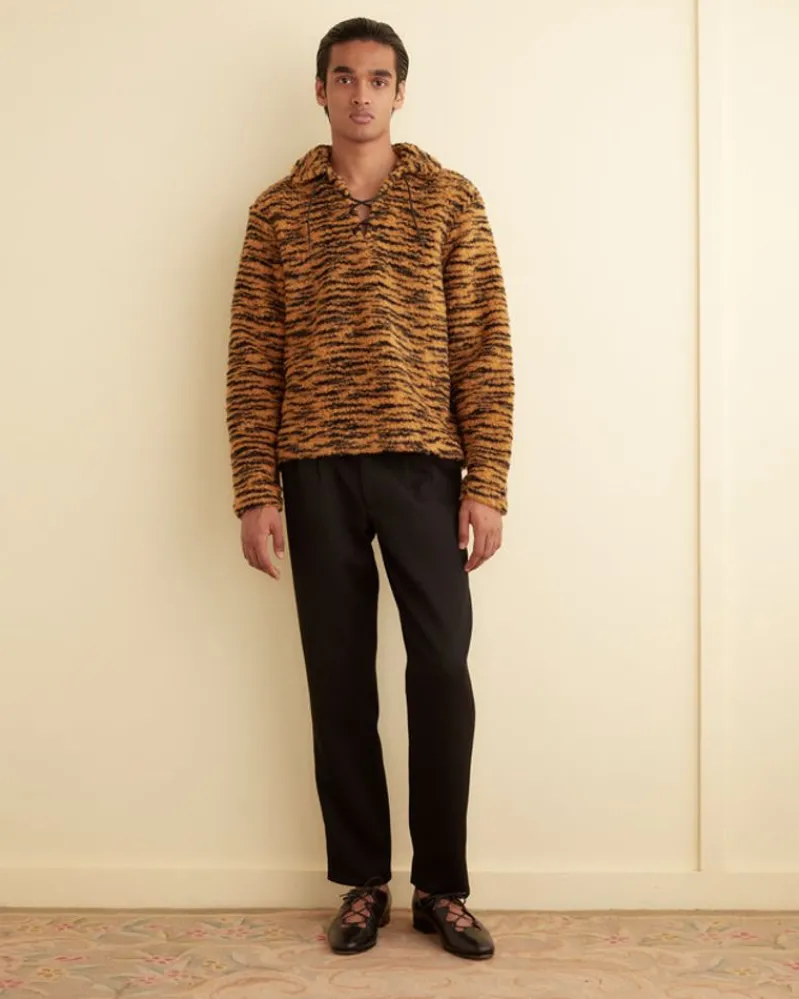 Outerwear<BODE Fleece Tie-Up Pullover Orange