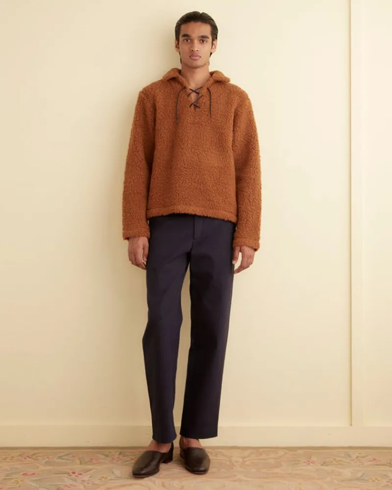 Knitwear<BODE Fleece Tie-Up Pullover Caramel