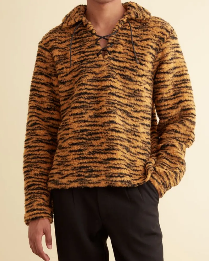 Knitwear<BODE Fleece Tie-Up Pullover Orange