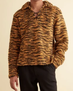 Outerwear<BODE Fleece Tie-Up Pullover Orange