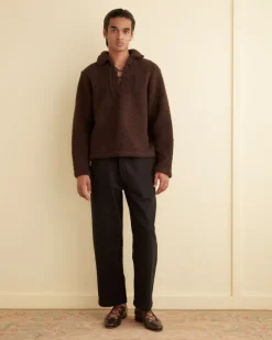 Knitwear<BODE Fleece Tie-Up Pullover - Dark Brown