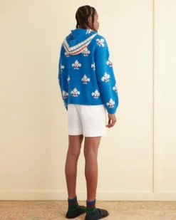 Knitwear<BODE Fleur-De-Lis Hoodie Blue