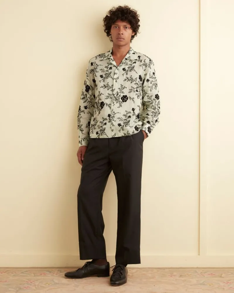 Shirts<BODE Flocked Sweetunia Long Sleeve Shirt Mint