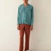 Shirts<BODE Floral Flocked Long Sleeve Shirt
