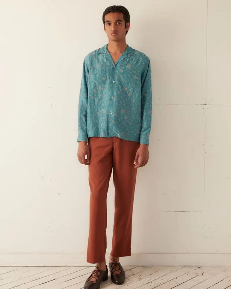 Shirts<BODE Floral Flocked Long Sleeve Shirt
