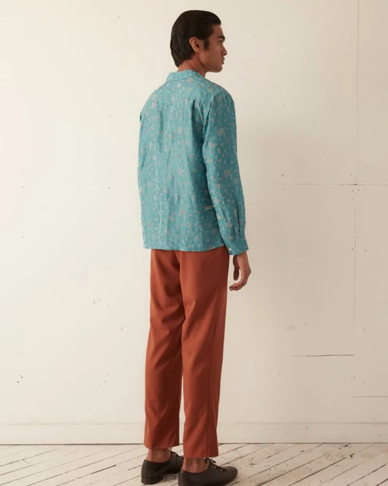 Shirts<BODE Floral Flocked Long Sleeve Shirt