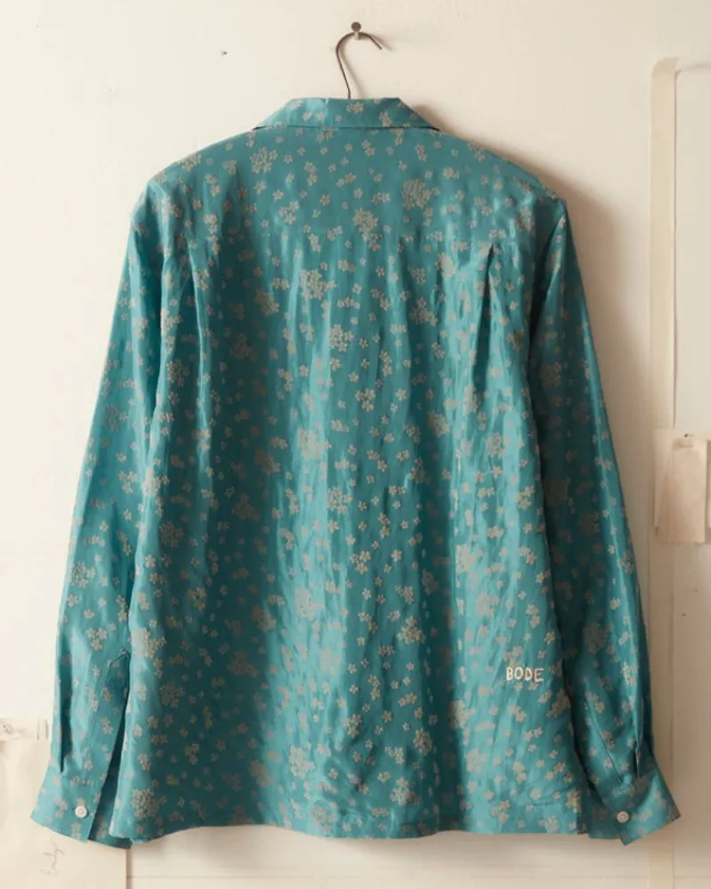 Shirts<BODE Floral Flocked Long Sleeve Shirt