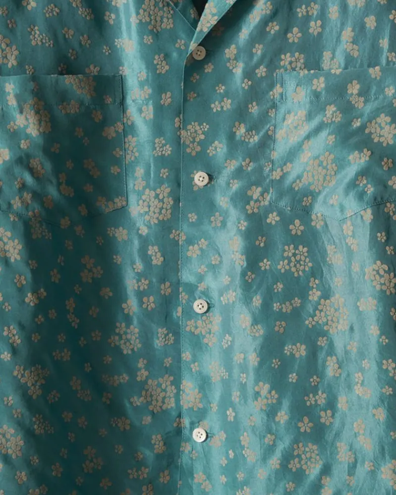 Shirts<BODE Floral Flocked Short Sleeve Shirt