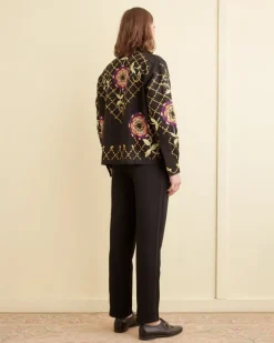 Shirts<BODE Floral Pinwheel Long Sleeve Louie Black