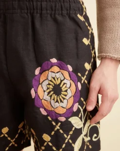 Shorts<BODE Floral Pinwheel Shorts Black