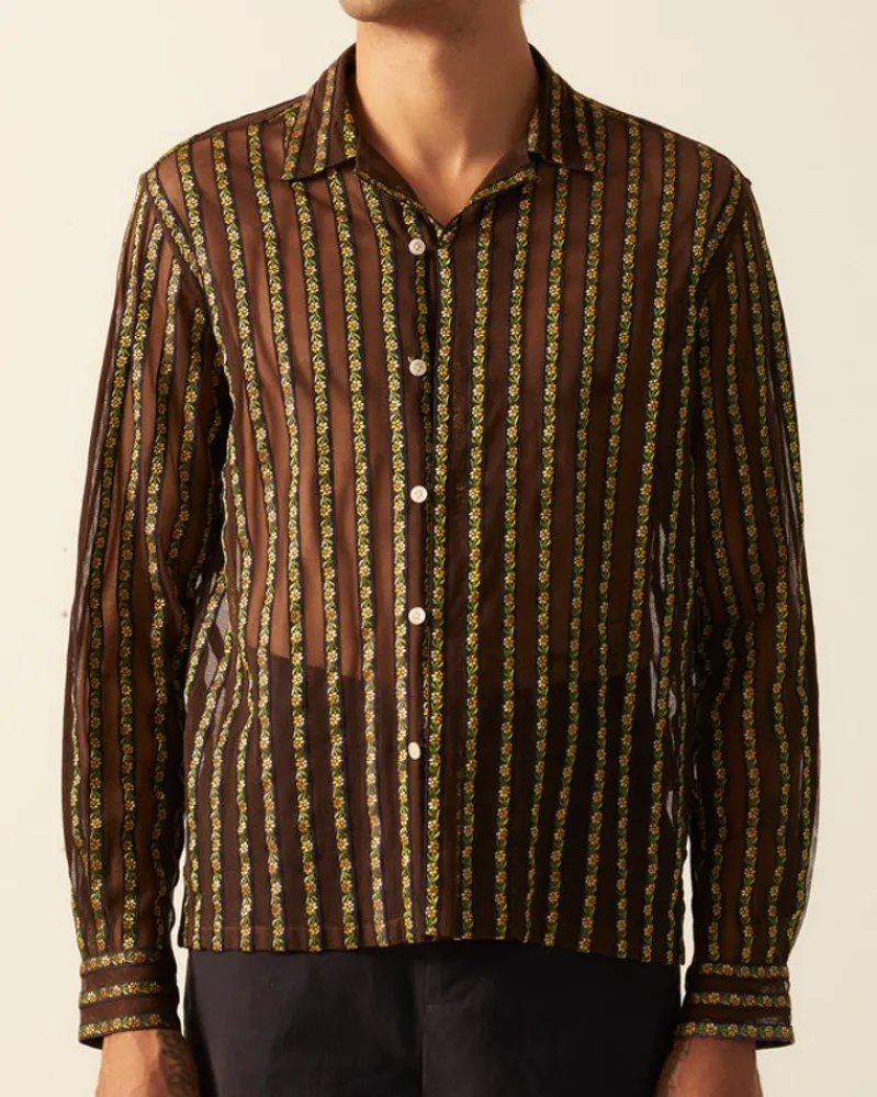 Shirts<BODE Floret Ribbon Long Sleeve Shirt