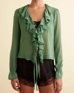 Tops<BODE Flounce Blouse Green