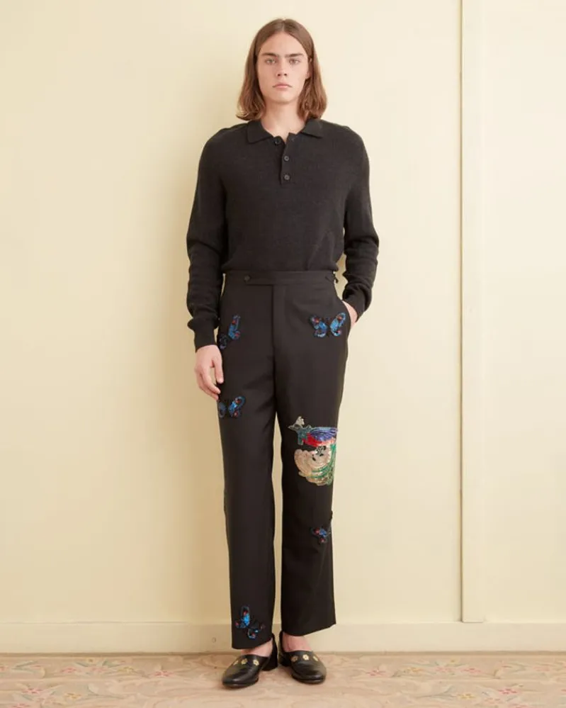 Suiting<BODE Flying Fauna Tuxedo Trousers Black