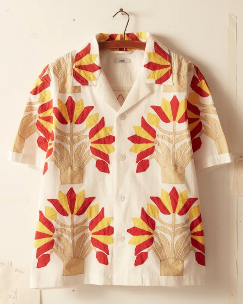 Shirts<BODE Foliage Applique Short Sleeve Shirt