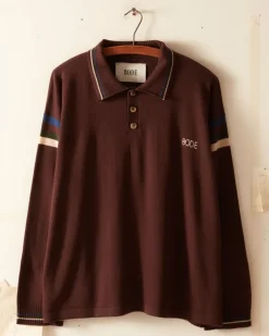 Knitwear<BODE Four Stripe Cycling Polo - Brown