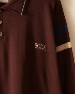 Knitwear<BODE Four Stripe Cycling Polo - Brown