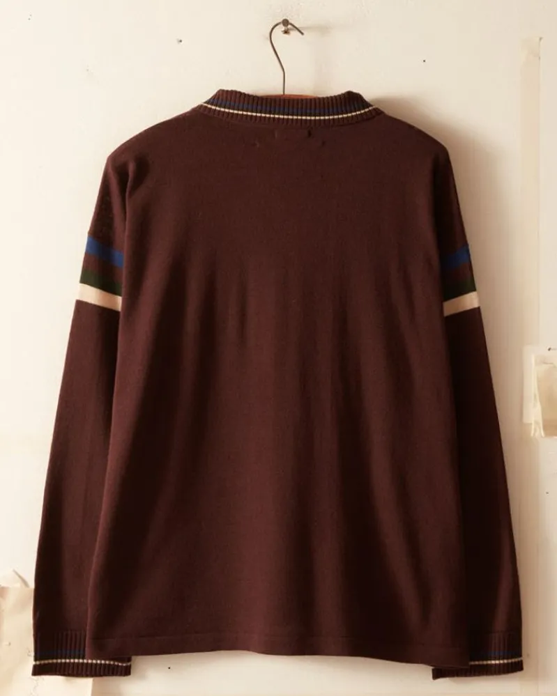 Knitwear<BODE Four Stripe Cycling Polo - Brown