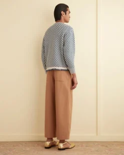 Knitwear<BODE Fringe Check Pullover - Blue