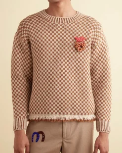 Knitwear<BODE Fringe Check Pullover - Brown