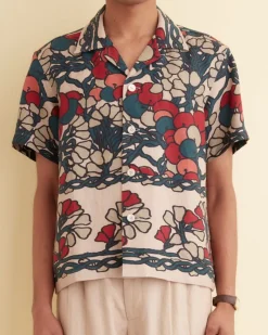 Shirts<BODE Garden Lattice Short Sleeve Shirt Ecru/Multi