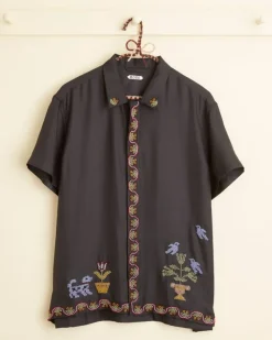 Shirts<BODE Garden Sampler Short Sleeve Shirt Black/Multi