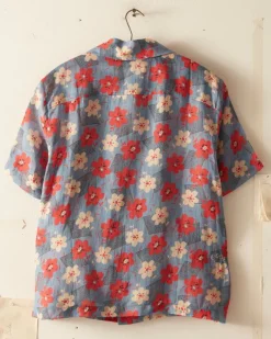 Shirts<BODE Geo Poppy Short Sleeve Shirt Blue
