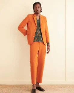 Suiting<BODE Ginger Faille Single-Breasted Suit Jacket Orange