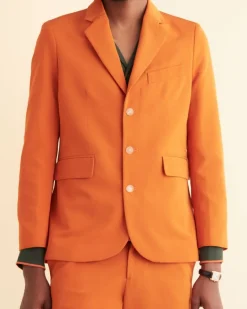 Suiting<BODE Ginger Faille Single-Breasted Suit Jacket Orange