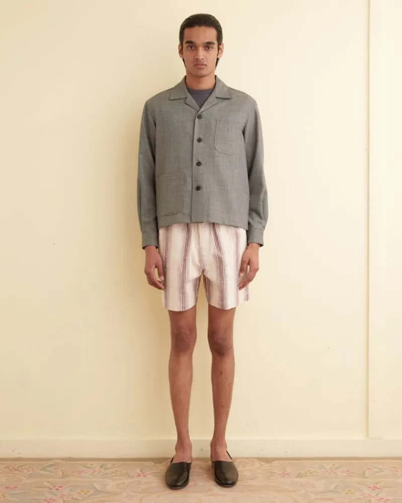 Shirts<BODE Granite Stair Long Sleeve Shirt - M Grey