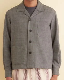 Shirts<BODE Granite Stair Long Sleeve Shirt - M Grey