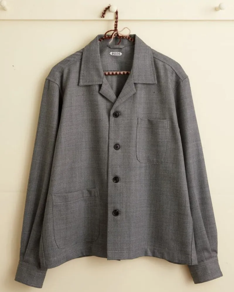 Shirts<BODE Granite Stair Long Sleeve Shirt - M Grey