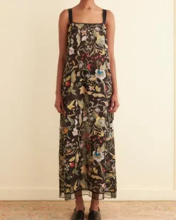 Dresses<BODE Heirloom Floral Gown Black/Multi