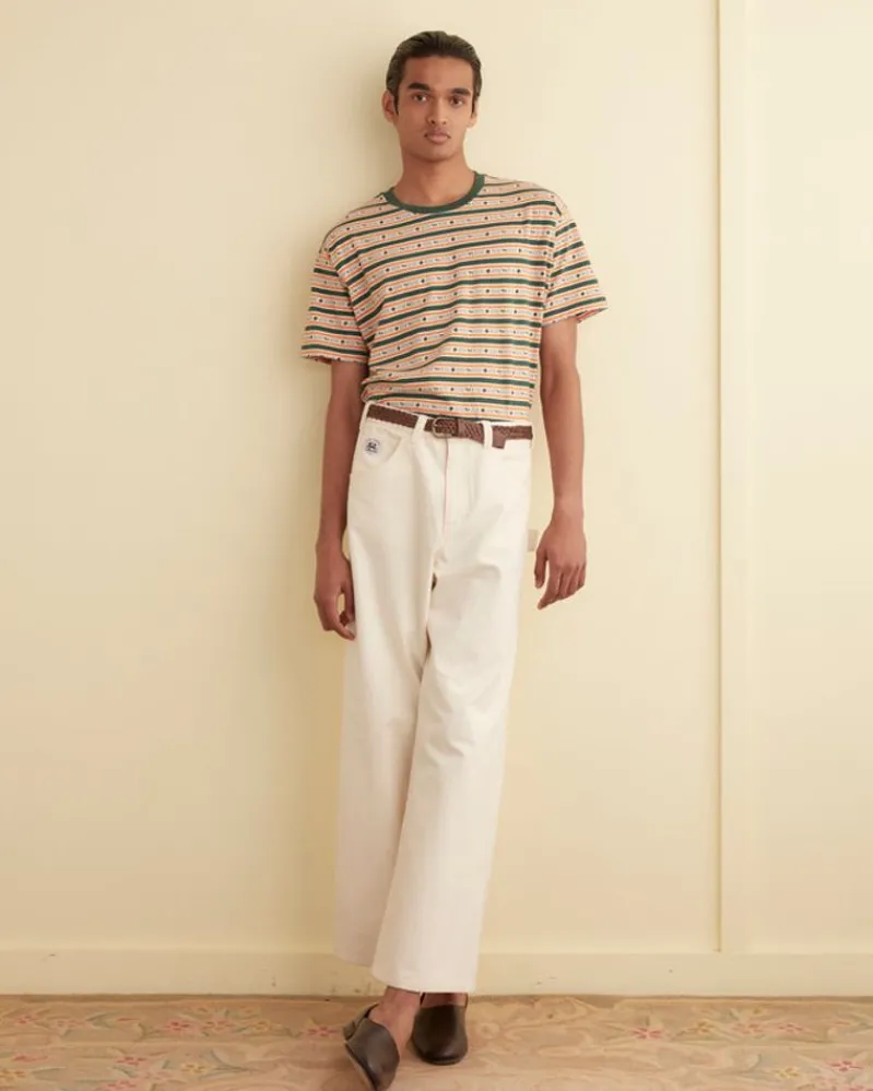 Trousers & Pants<BODE Herringbone Knolly Brook Trousers White