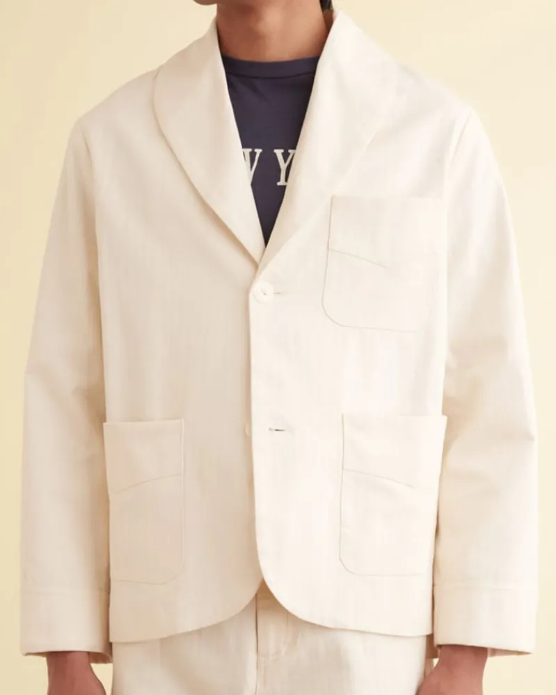 Outerwear<BODE Herringbone Smoking Jacket Ecru