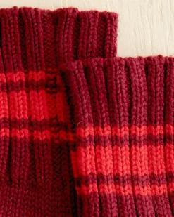 Accessories<BODE Herrington Stripe Socks - Burgundy